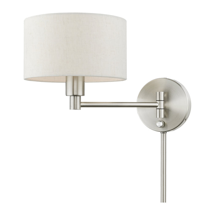 Livex Lighting 40940-91 One Light Swing Arm Wall Lamp, Brushed Nickel