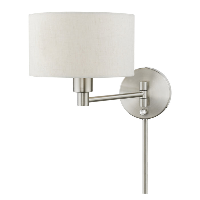 Livex Lighting 40940-91 One Light Swing Arm Wall Lamp, Brushed Nickel