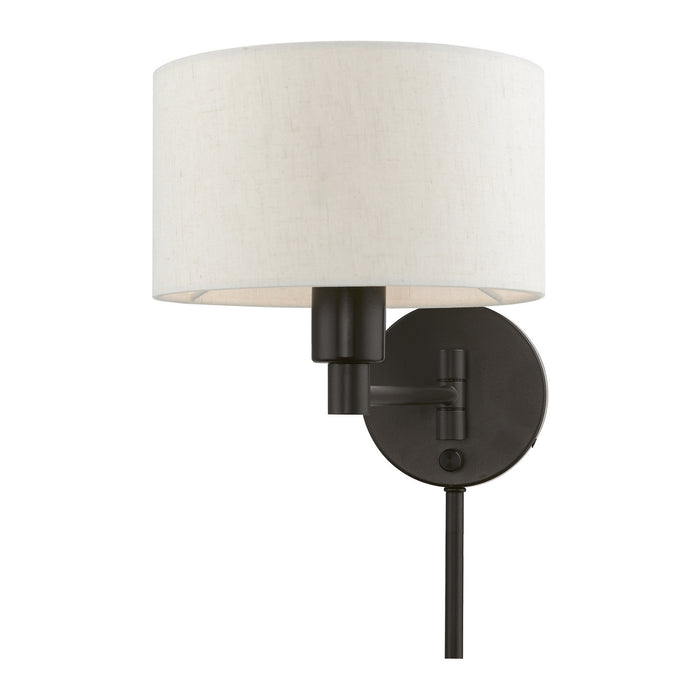 Livex Lighting 40940-92 One Light Swing Arm Wall Lamp, English Bronze