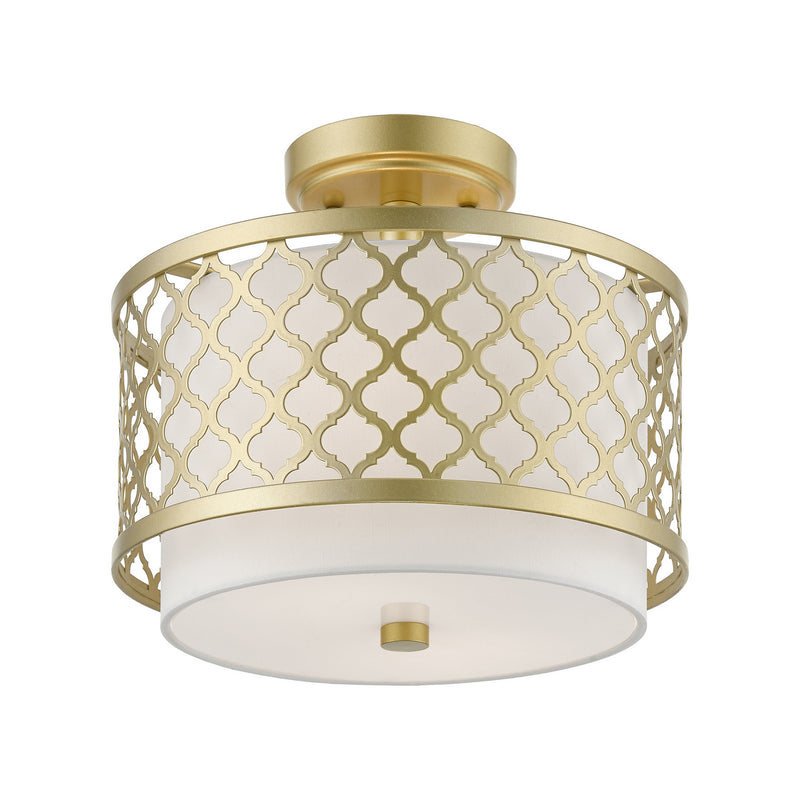 Livex Lighting 41107-33 Two Light Semi-Flush Mount, Soft Gold