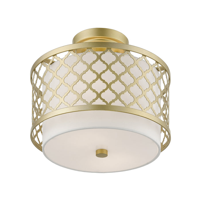 Livex Lighting 41107-33 Two Light Semi-Flush Mount, Soft Gold