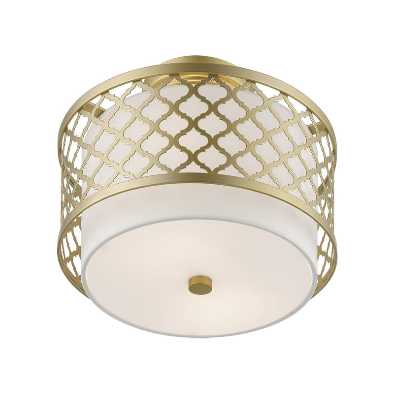 Livex Lighting 41107-33 Two Light Semi-Flush Mount, Soft Gold