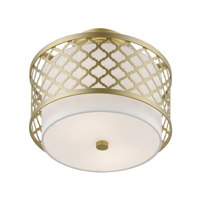 Livex Lighting 41107-33 Two Light Semi-Flush Mount, Soft Gold