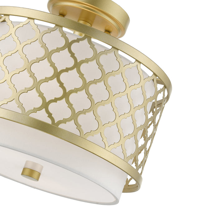 Livex Lighting 41107-33 Two Light Semi-Flush Mount, Soft Gold
