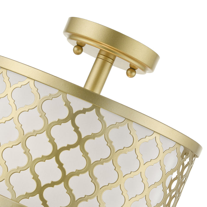 Livex Lighting 41107-33 Two Light Semi-Flush Mount, Soft Gold