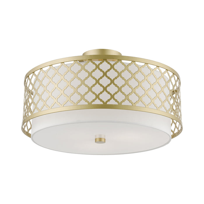 Livex Lighting 41109-33 Three Light Semi-Flush Mount, Soft Gold