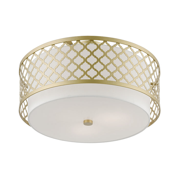 Livex Lighting 41109-33 Three Light Semi-Flush Mount, Soft Gold