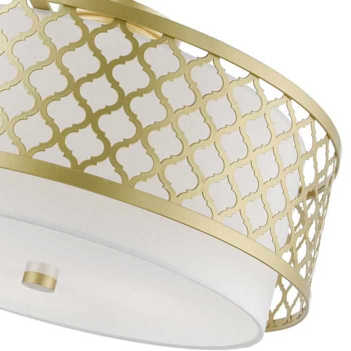 Livex Lighting 41109-33 Three Light Semi-Flush Mount, Soft Gold