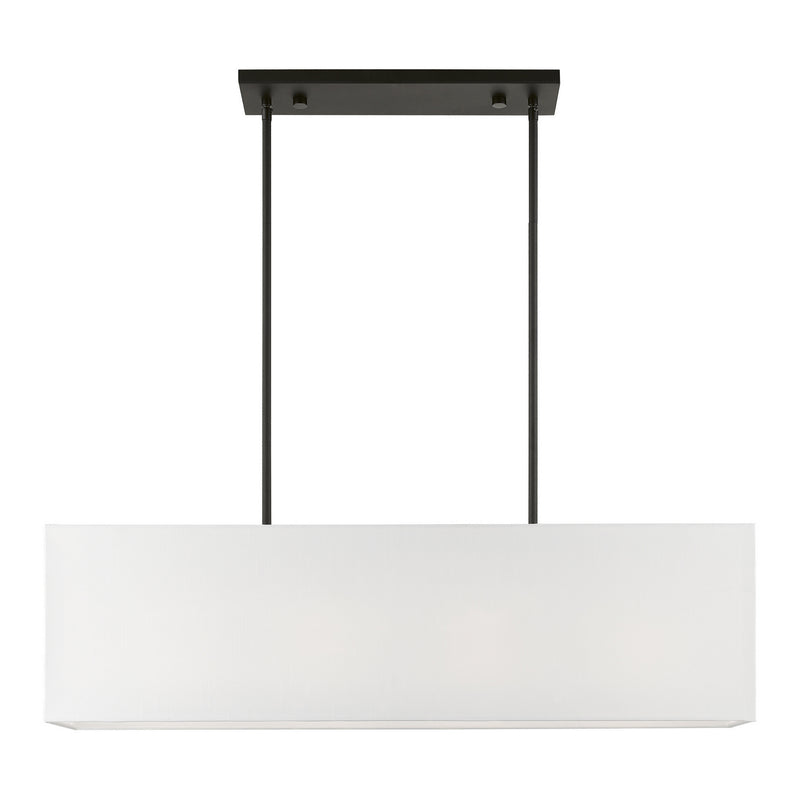 Livex Lighting 41155-04 Four Light Linear Chandelier, Black