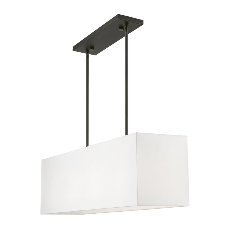 Livex Lighting 41155-04 Four Light Linear Chandelier, Black