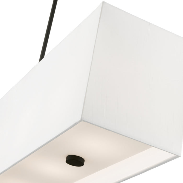 Livex Lighting 41155-04 Four Light Linear Chandelier, Black