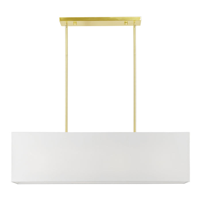 Livex Lighting 41155-12 Four Light Linear Chandelier, Satin Brass