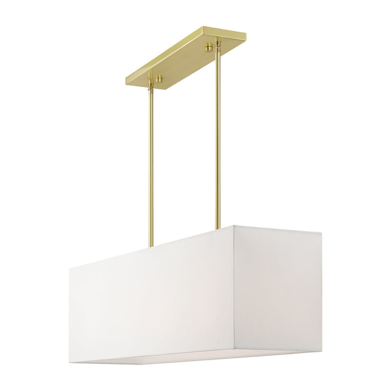 Livex Lighting 41155-12 Four Light Linear Chandelier, Satin Brass