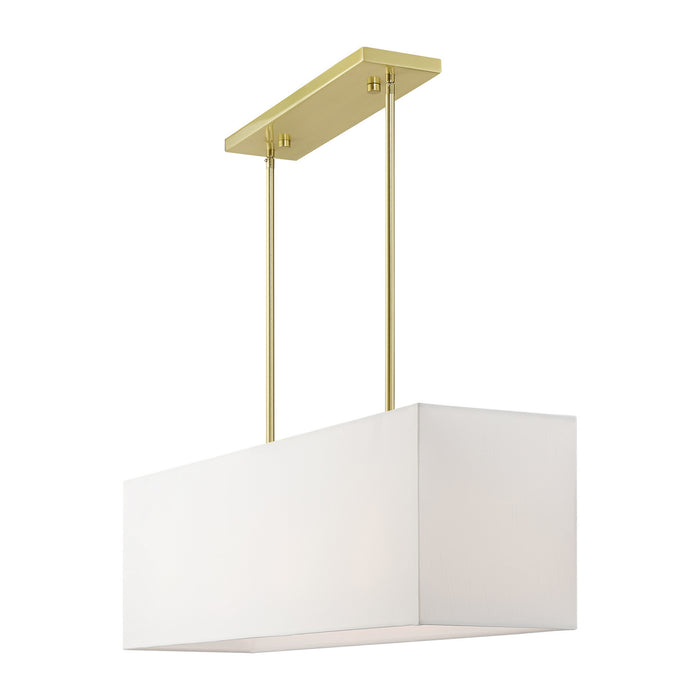 Livex Lighting 41155-12 Four Light Linear Chandelier, Satin Brass