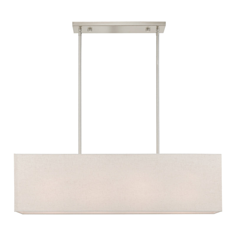 Livex Lighting 41156-91 Four Light Linear Chandelier, Brushed Nickel