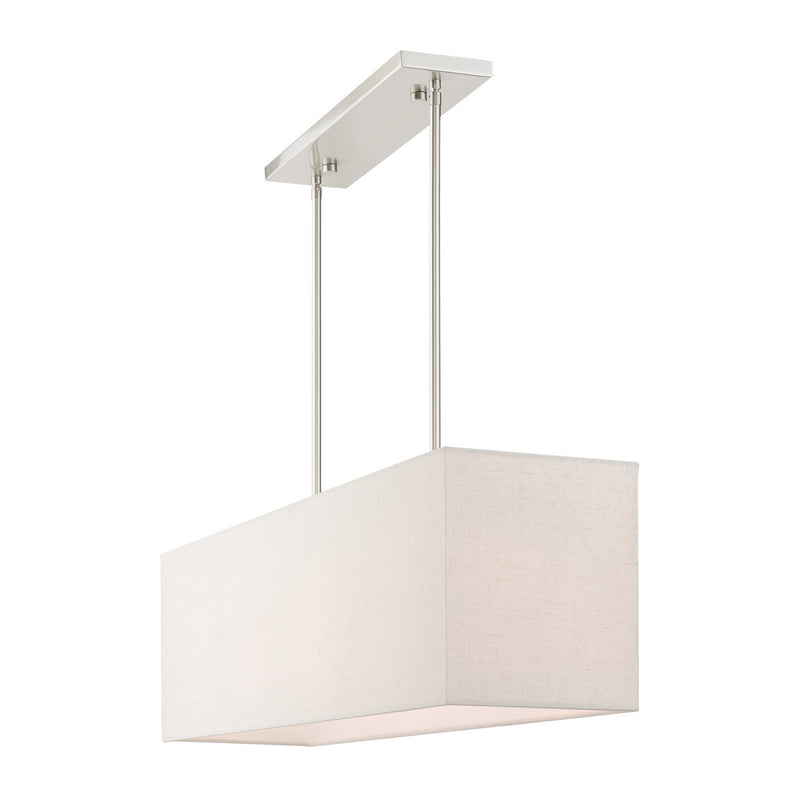 Livex Lighting 41156-91 Four Light Linear Chandelier, Brushed Nickel