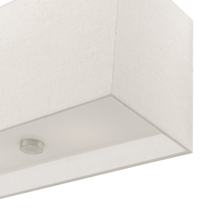 Livex Lighting 41156-91 Four Light Linear Chandelier, Brushed Nickel