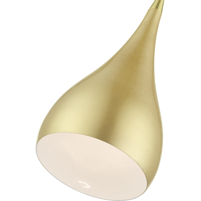 Livex Lighting 41171-33 One Light Mini Pendant, Soft Gold w/Polished Brass