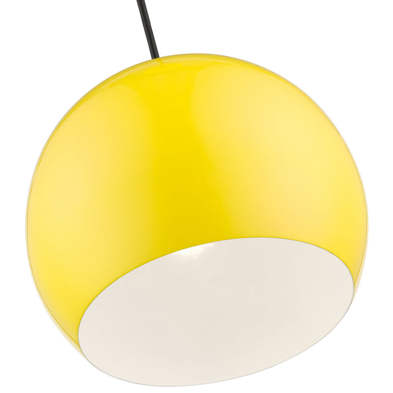 Livex Lighting 41181-82 One Light Pendant, Shiny Yellow w/Polished Chrome