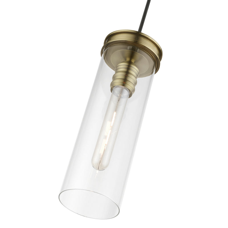 Livex Lighting 41236-01 One Light Mini Pendant, Antique Brass
