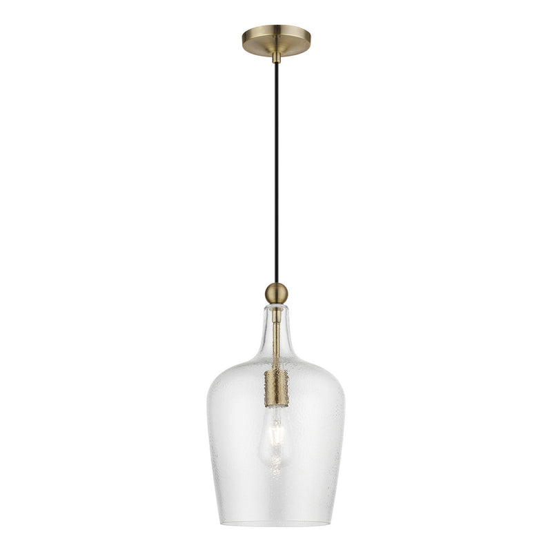 Livex Lighting 41237-01 One Light Pendant, Antique Brass