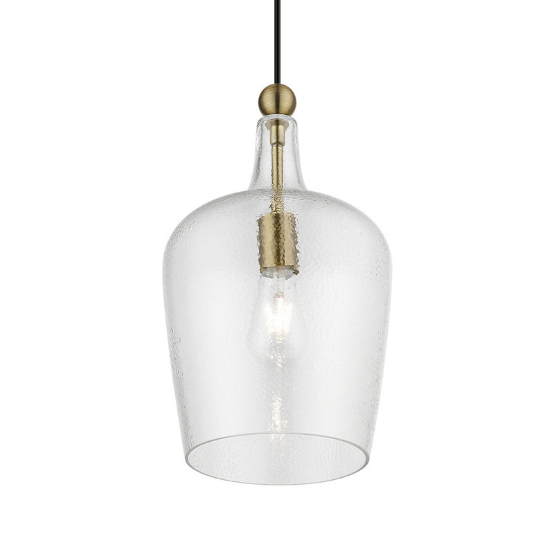Livex Lighting 41237-01 One Light Pendant, Antique Brass