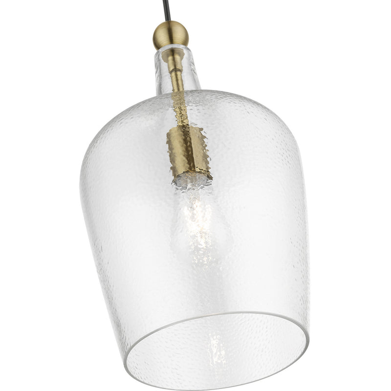 Livex Lighting 41237-01 One Light Pendant, Antique Brass