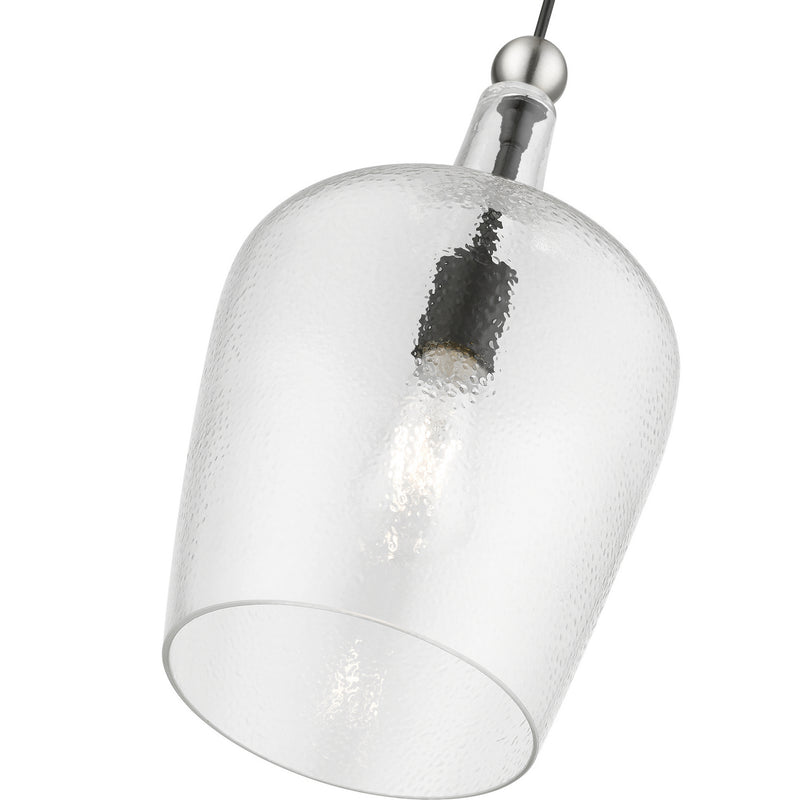 Livex Lighting 41237-04 One Light Pendant, Black w/Brushed Nickel