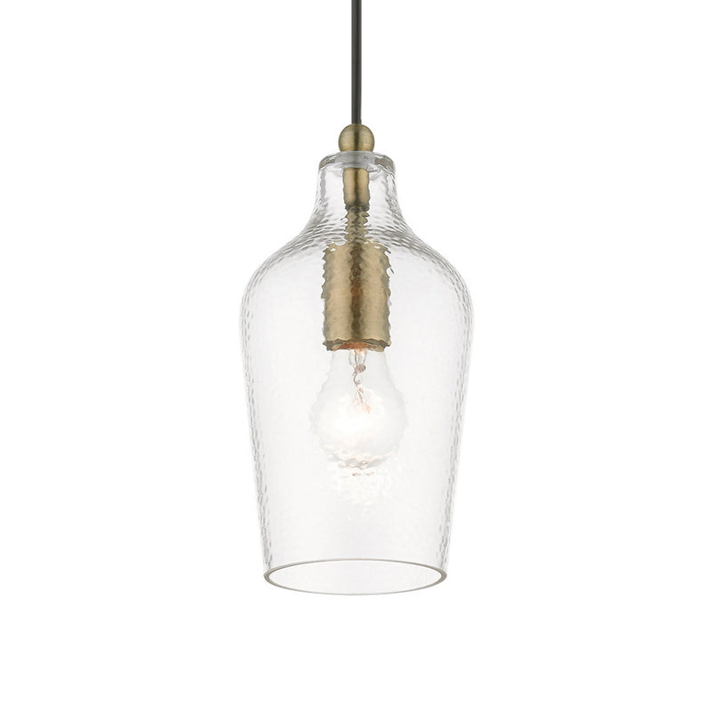 Livex Lighting 41240-01 One Light Mini Pendant, Antique Brass