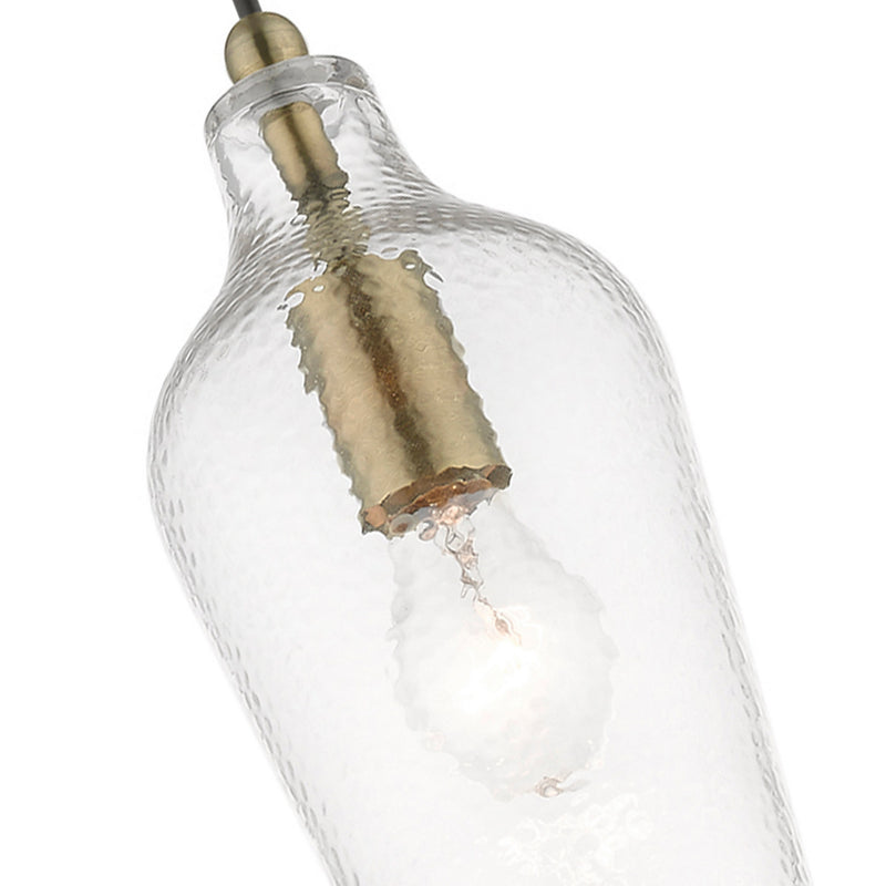Livex Lighting 41240-01 One Light Mini Pendant, Antique Brass