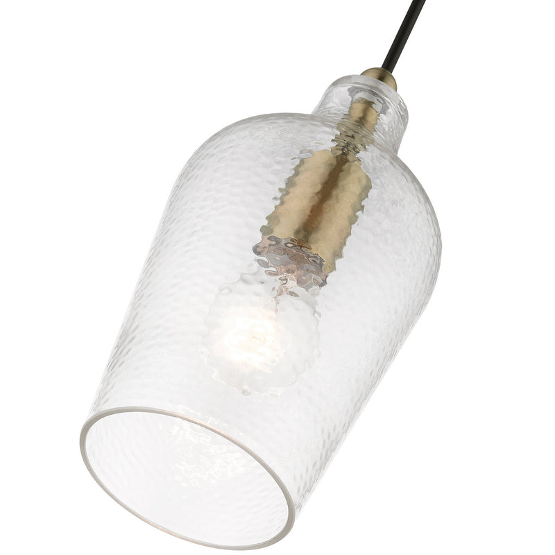 Livex Lighting 41240-01 One Light Mini Pendant, Antique Brass