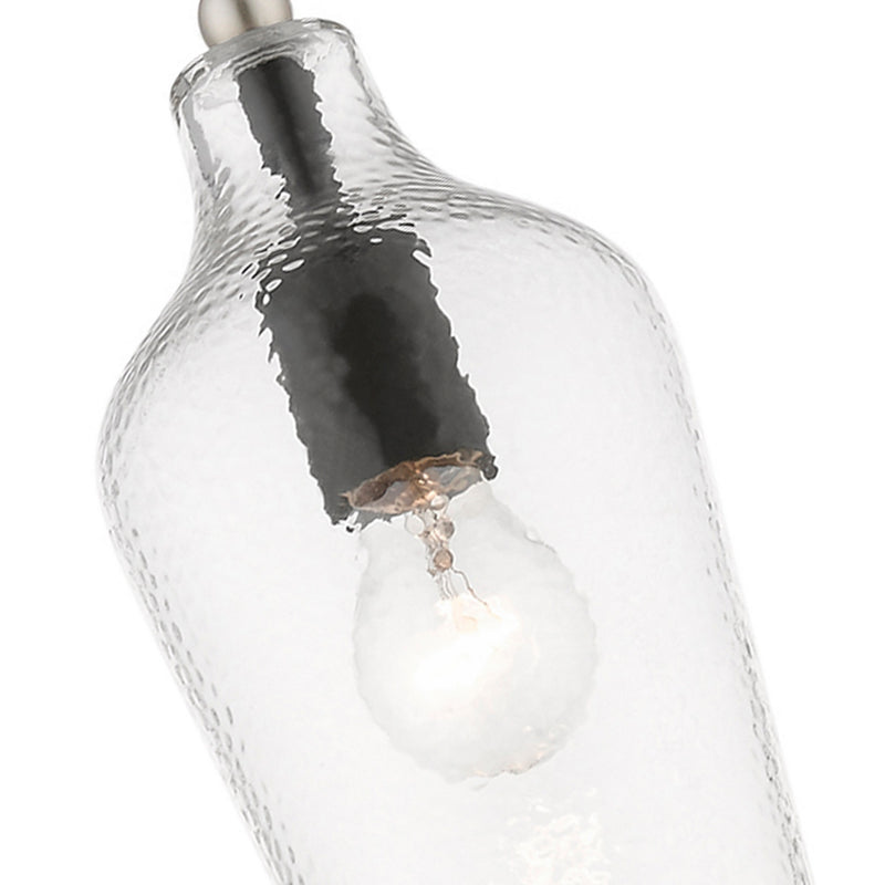 Livex Lighting 41240-04 One Light Mini Pendant, Black w/Brushed Nickel