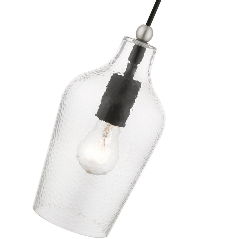 Livex Lighting 41240-04 One Light Mini Pendant, Black w/Brushed Nickel