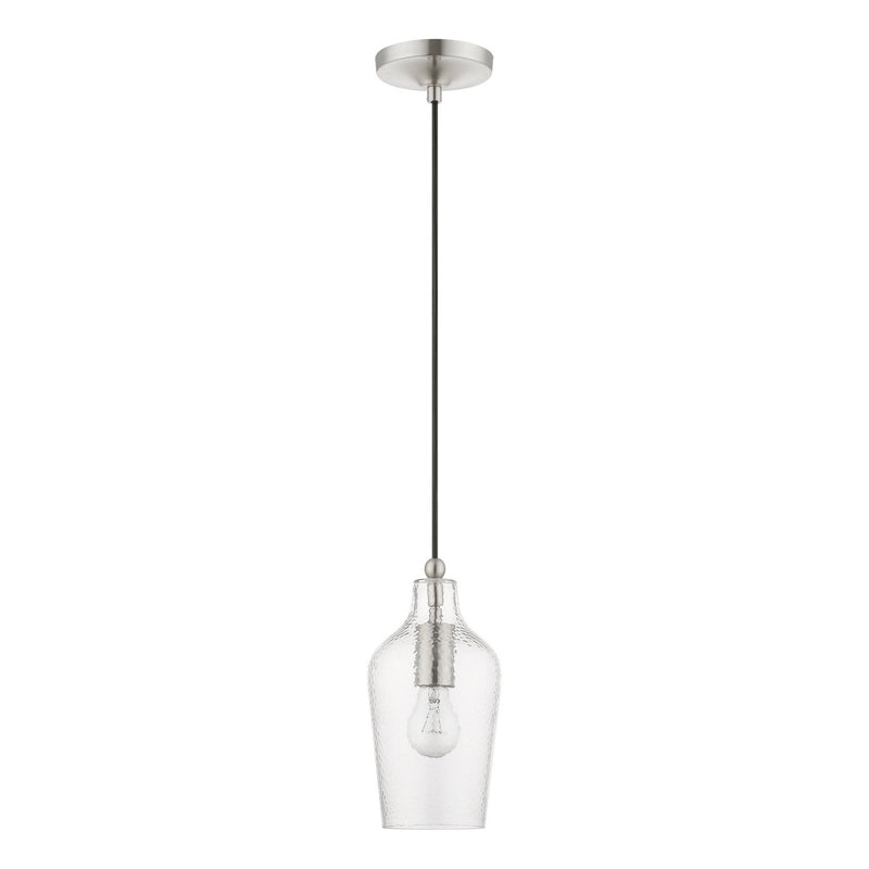 Livex Lighting 41240-91 One Light Mini Pendant, Brushed Nickel