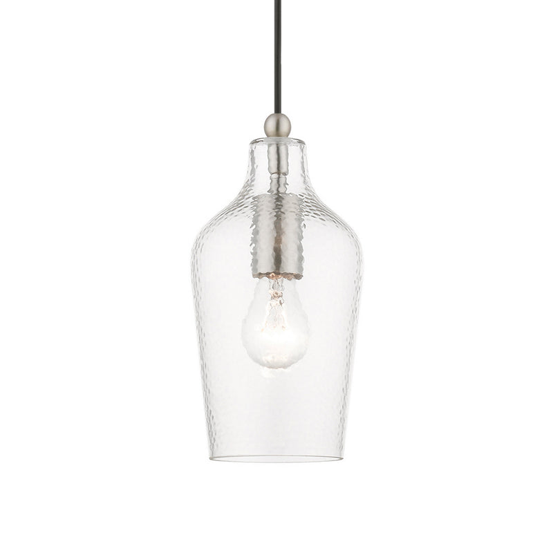 Livex Lighting 41240-91 One Light Mini Pendant, Brushed Nickel