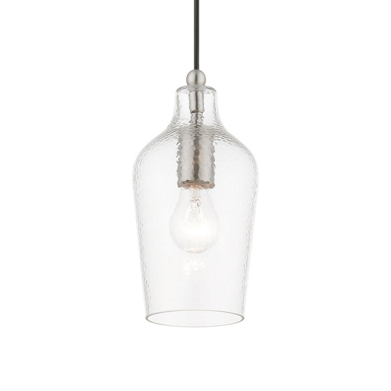Livex Lighting 41240-91 One Light Mini Pendant, Brushed Nickel