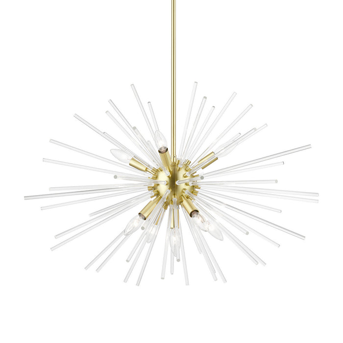 Livex Lighting 41255-12 Nine Light Chandelier, Satin Brass