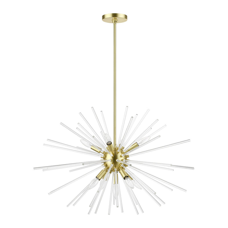Livex Lighting 41255-12 Nine Light Chandelier, Satin Brass