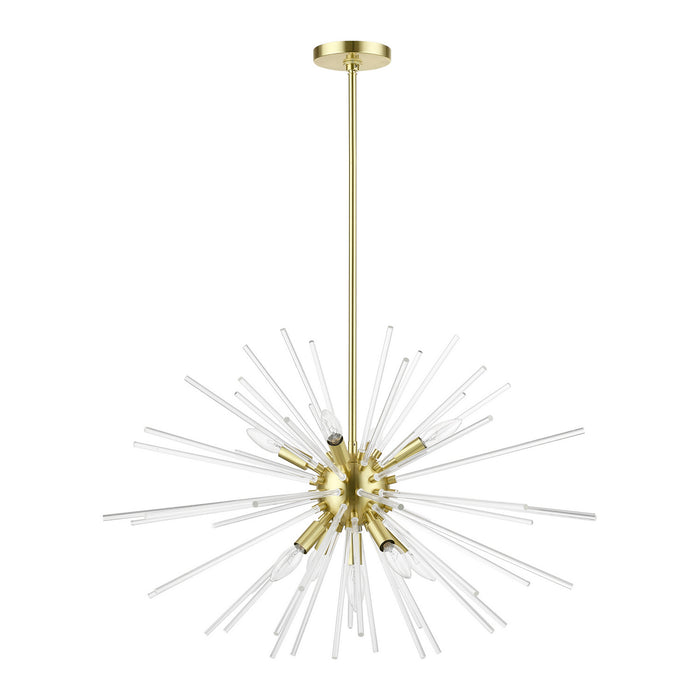 Livex Lighting 41255-12 Nine Light Chandelier, Satin Brass