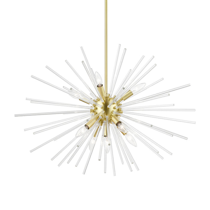 Livex Lighting 41255-12 Nine Light Chandelier, Satin Brass