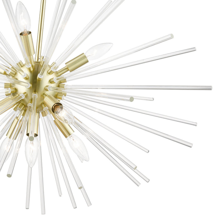 Livex Lighting 41255-12 Nine Light Chandelier, Satin Brass