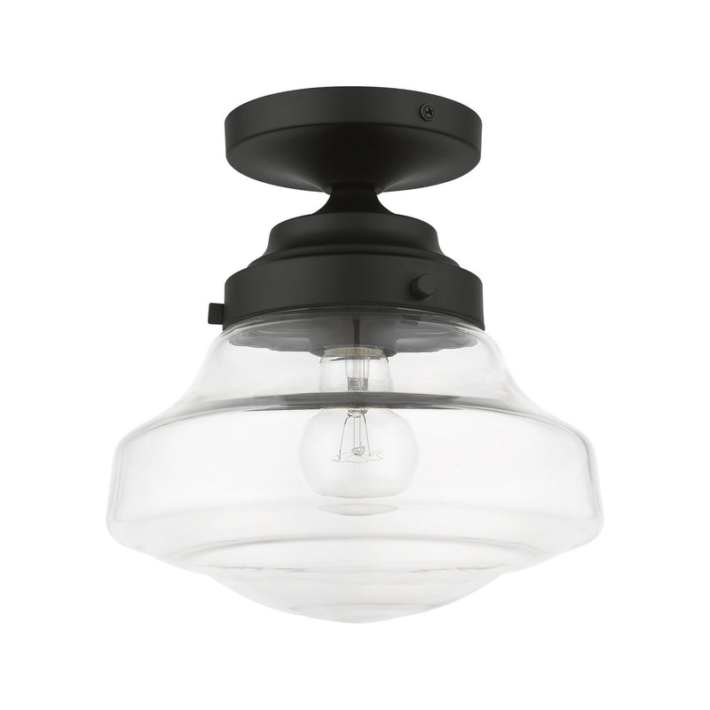 Livex Lighting 41291-04 One Light Semi-Flush Mount, Black