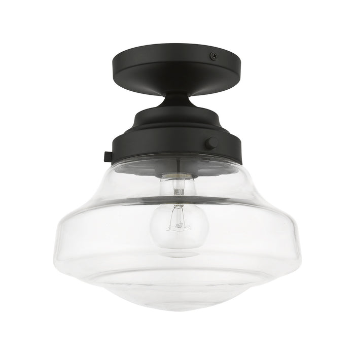 Livex Lighting 41291-04 One Light Semi-Flush Mount, Black