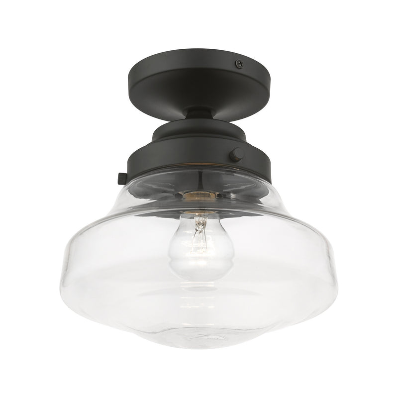 Livex Lighting 41291-04 One Light Semi-Flush Mount, Black