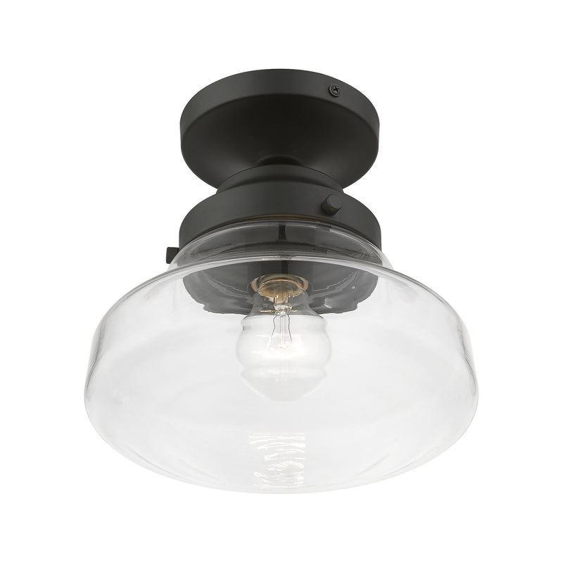 Livex Lighting 41291-04 One Light Semi-Flush Mount, Black