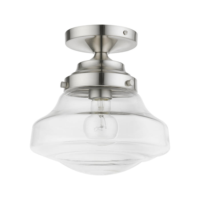 Livex Lighting 41291-91 One Light Semi-Flush Mount, Brushed Nickel
