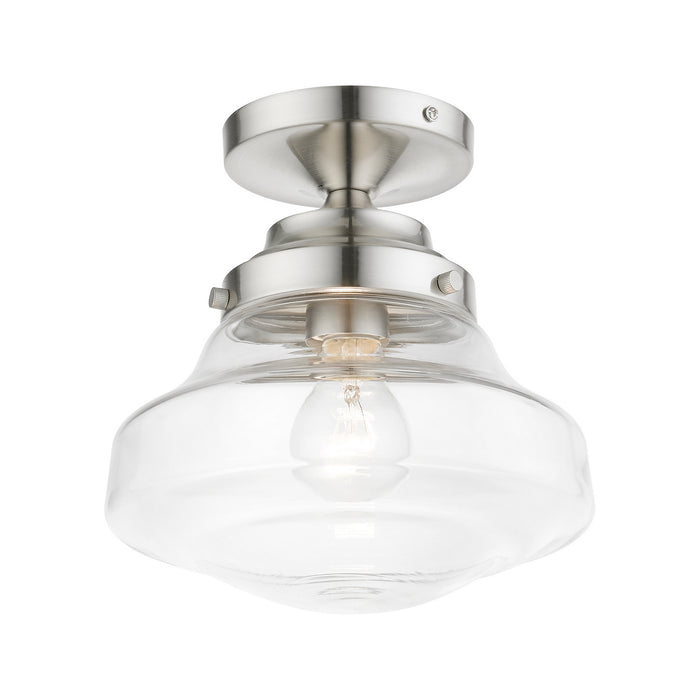 Livex Lighting 41291-91 One Light Semi-Flush Mount, Brushed Nickel