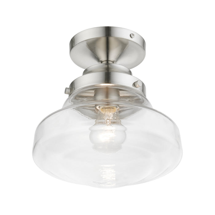 Livex Lighting 41291-91 One Light Semi-Flush Mount, Brushed Nickel