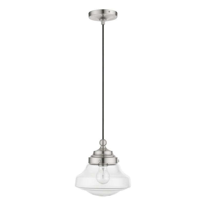 Livex Lighting 41293-91 One Light Mini Pendant, Brushed Nickel