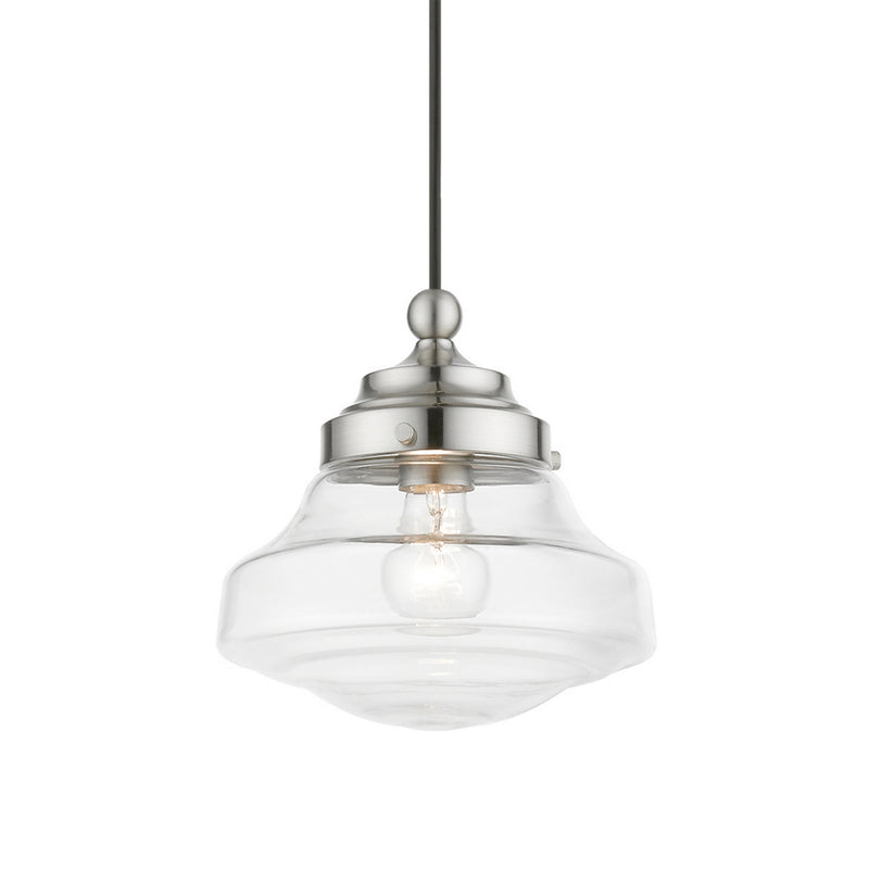 Livex Lighting 41293-91 One Light Mini Pendant, Brushed Nickel